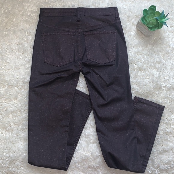 Free People Glitter Skinnies Burgundy Wine Sparkle skinny jeans - Picture 7 of 7